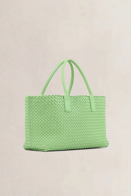 Bottega Veneta Pistacchio Green Intrecciato Leather Cabat Shoulder Bag
