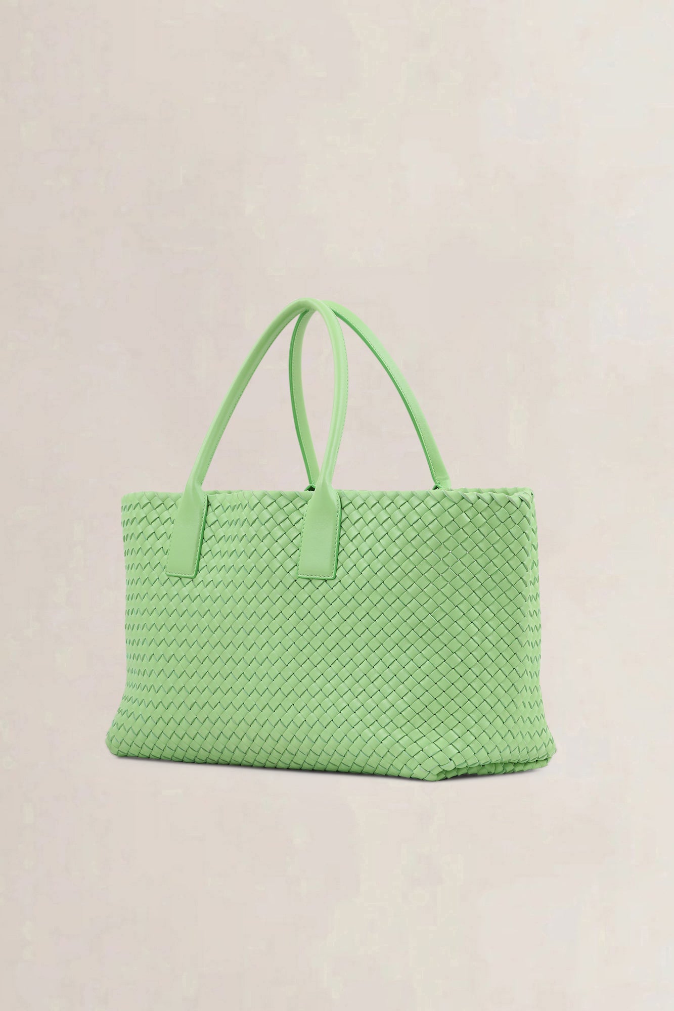 Bottega Veneta Pistacchio Green Intrecciato Leather Cabat Shoulder Bag
