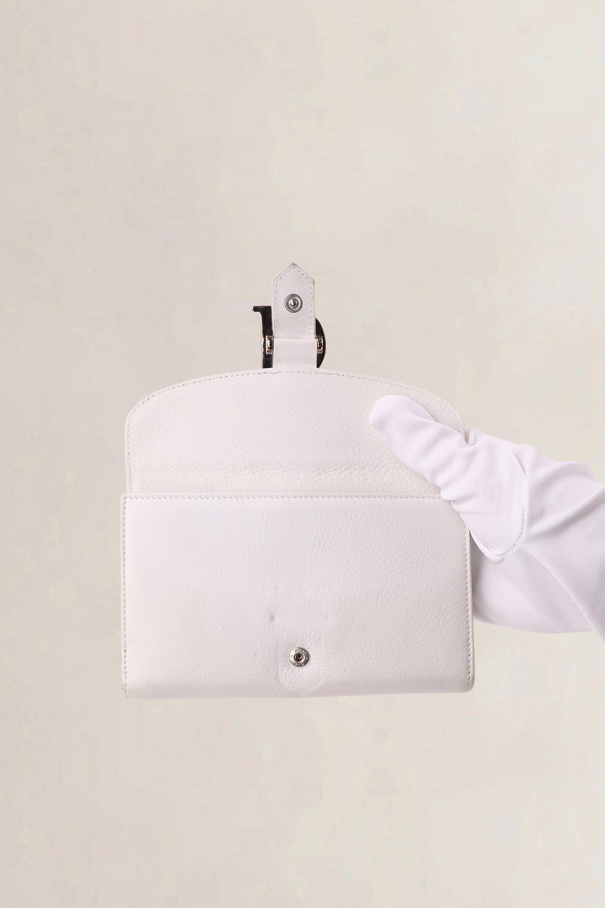 Christian Dior White Cannage D Charm Wallet