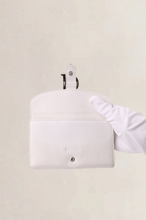 Christian Dior White Cannage D Charm Wallet