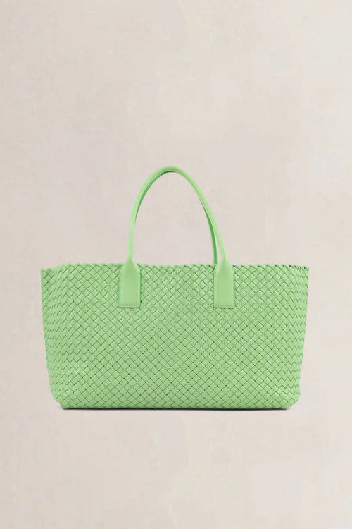 Bottega Veneta Pistacchio Green Intrecciato Leather Cabat Shoulder Bag