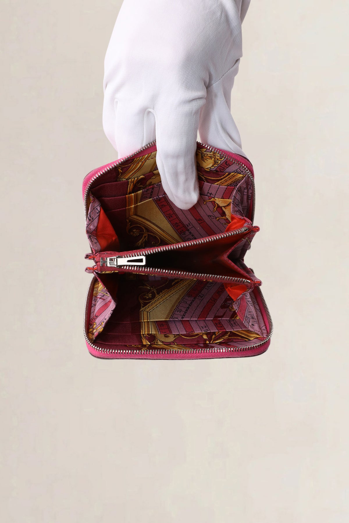 Hermès Pink Silk'in Compact Wallet