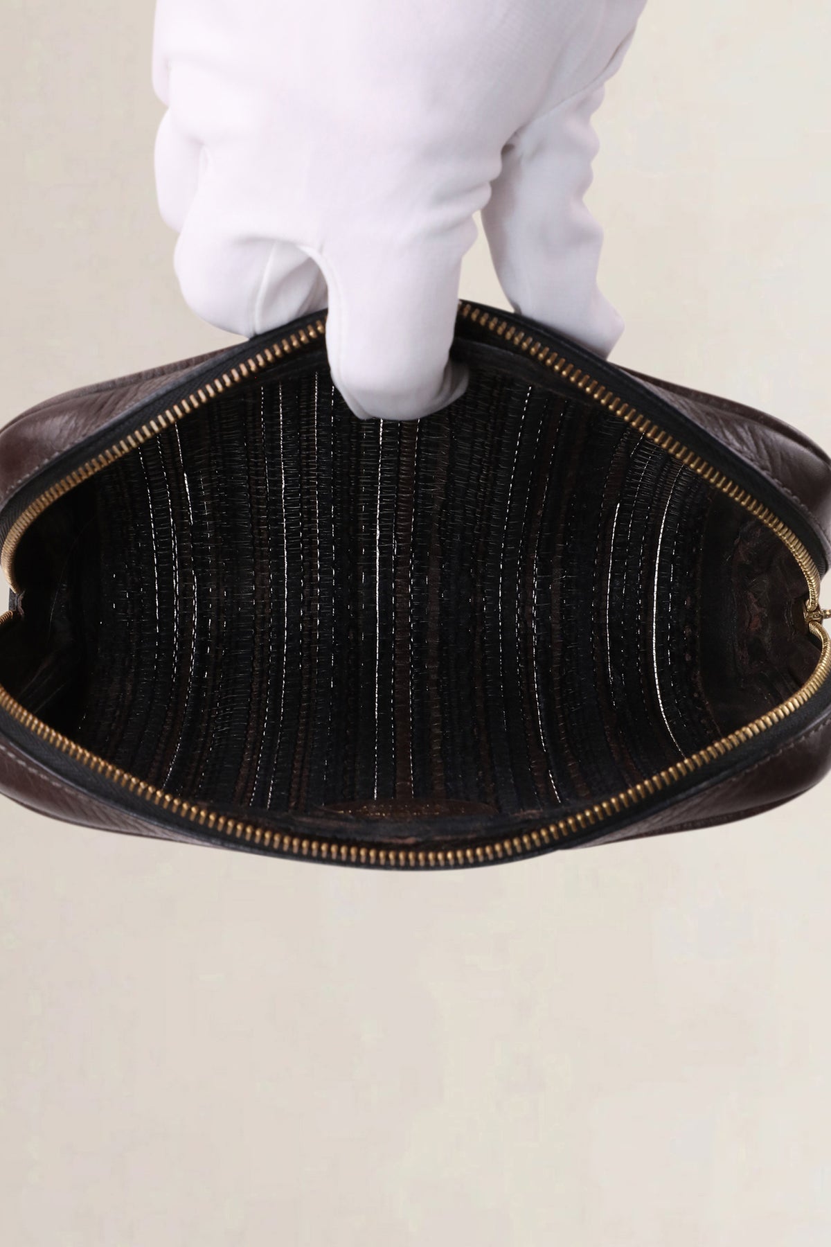 Delvaux Brown Toile de Cuir Clutch