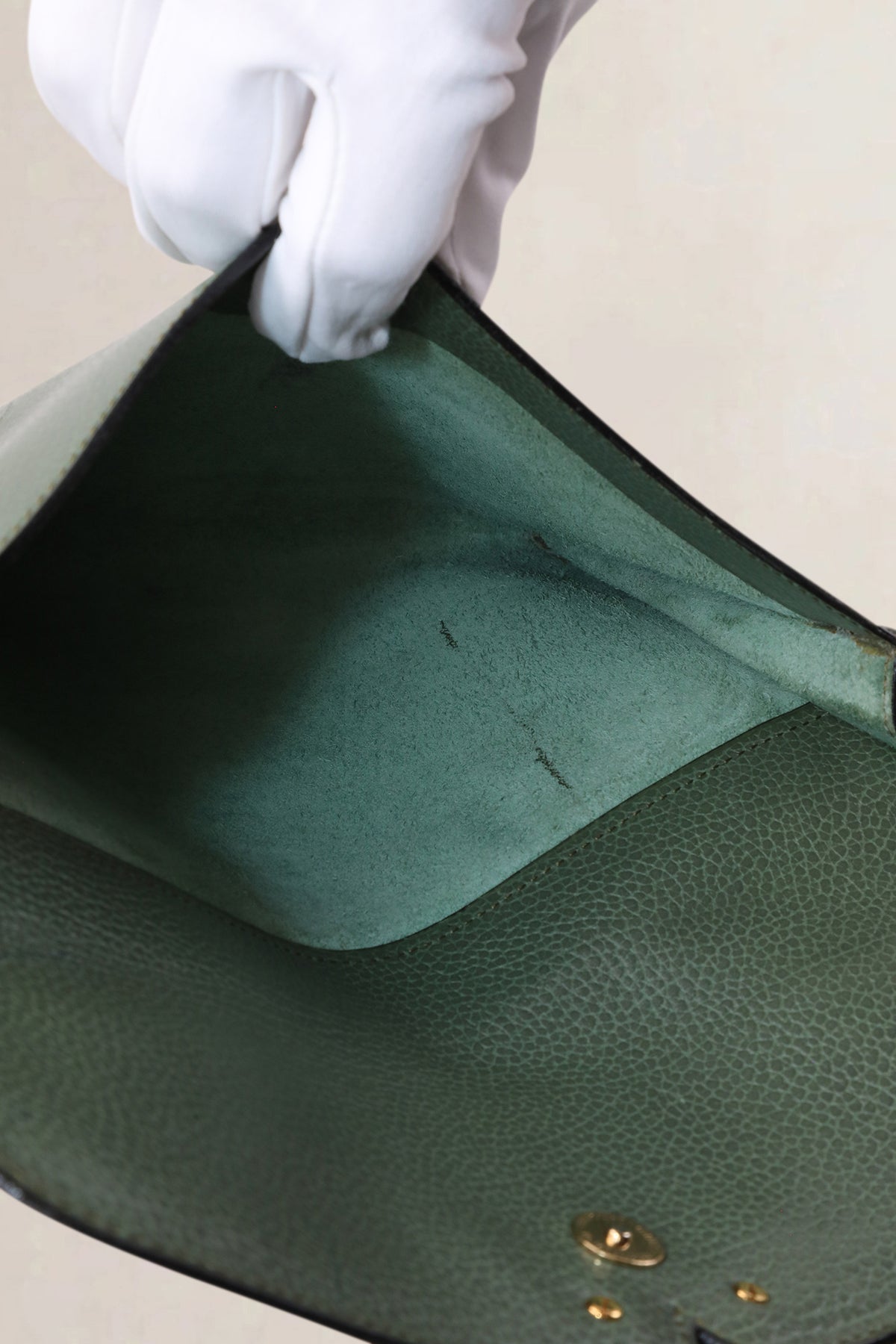 Delvaux Olive Green Clutch