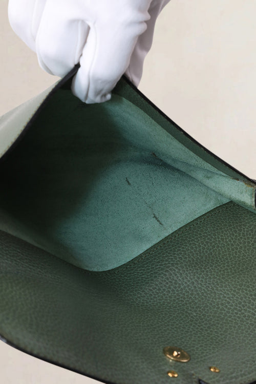 Delvaux Olive Green Clutch