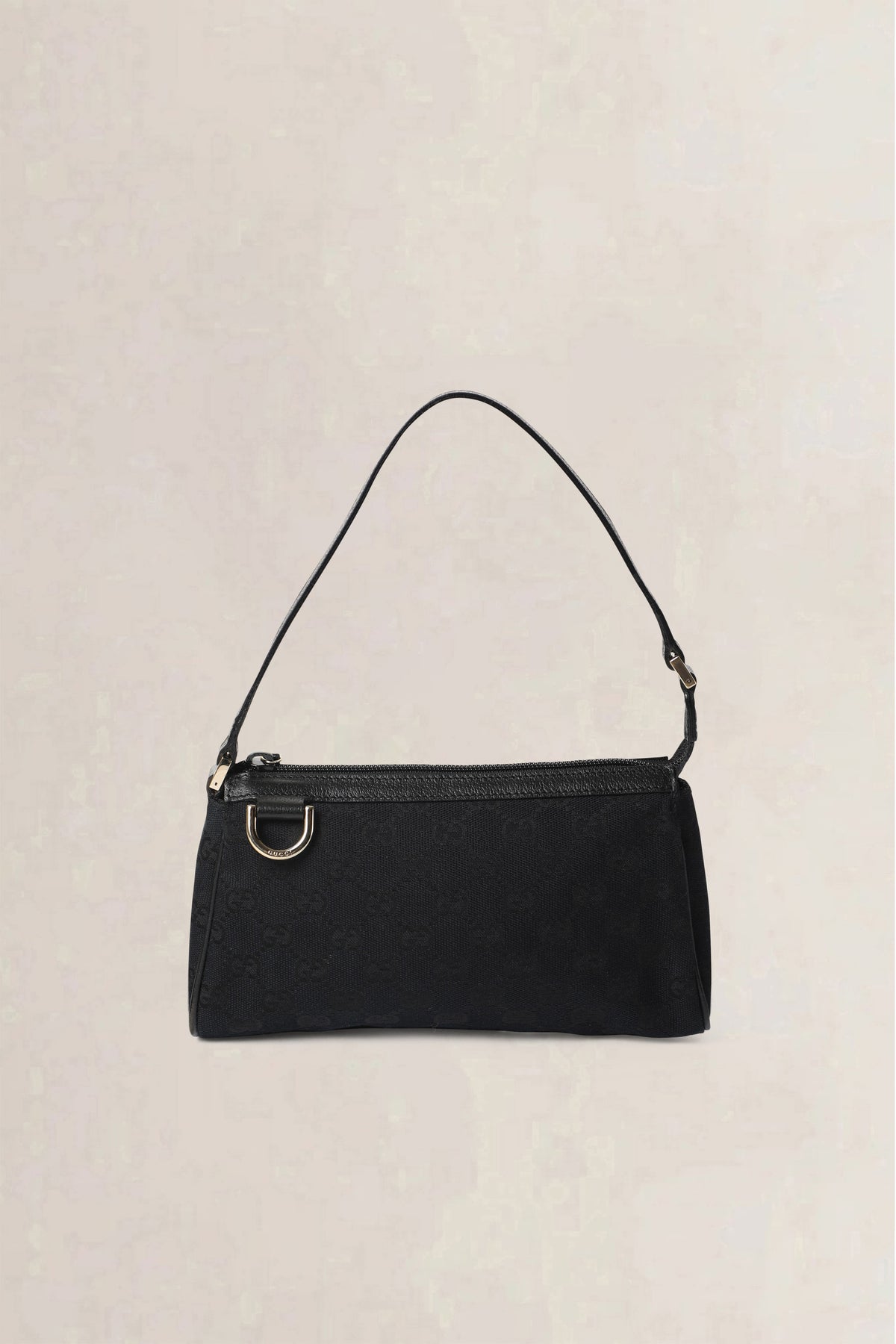 Gucci Black GG Canvas Abbey D-Ring Pochette Shoulder Bag
