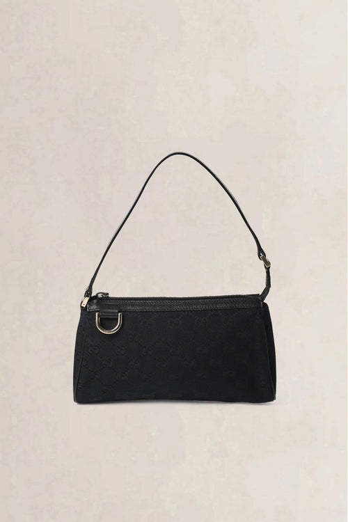 Gucci Black GG Canvas Abbey D-Ring Pochette Shoulder Bag