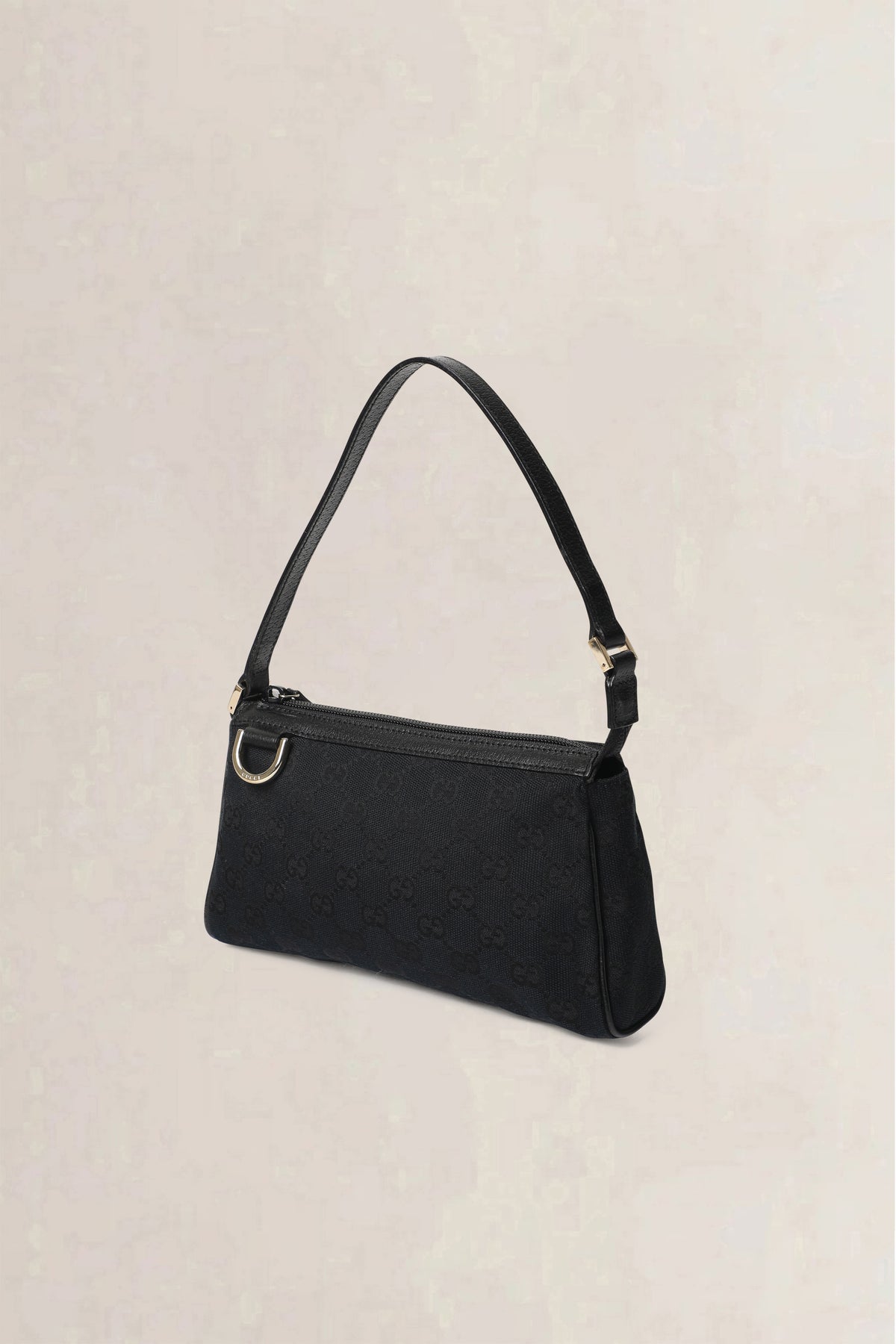 Gucci Black GG Canvas Abbey D-Ring Pochette Shoulder Bag