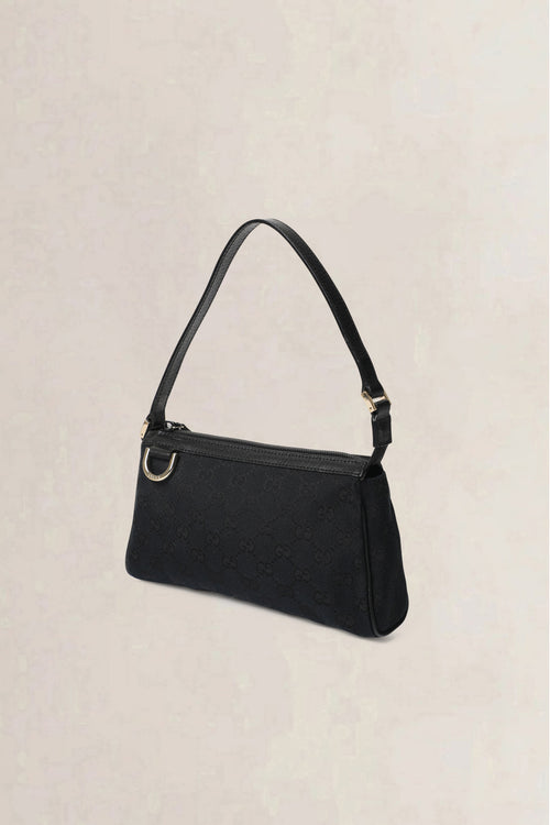 Gucci Black GG Canvas Abbey D-Ring Pochette Shoulder Bag