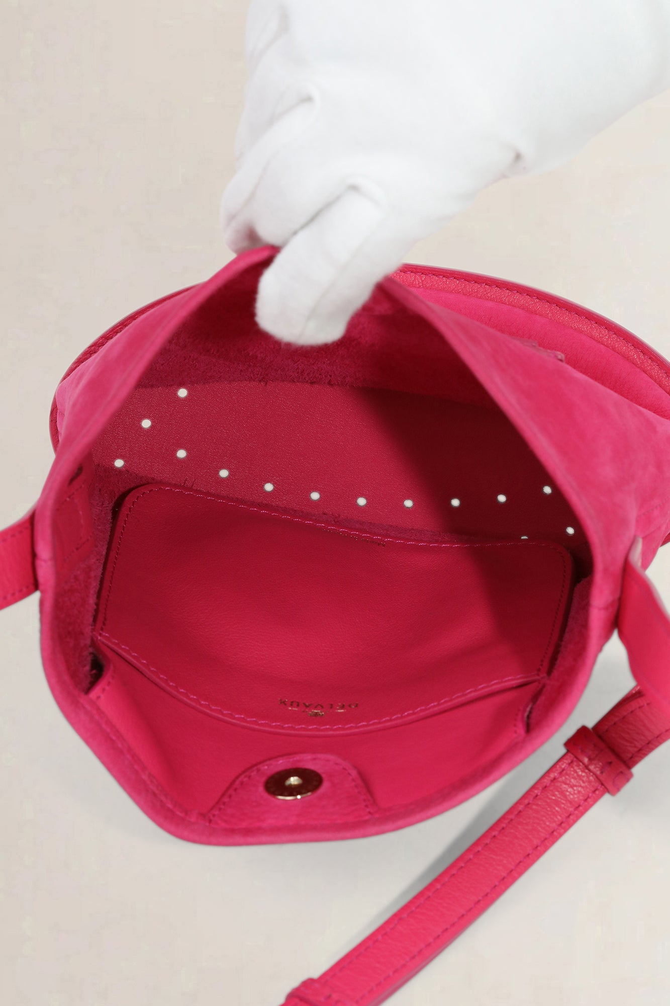 Delvaux Pink Le Pin Suède/Lizard Crossbody Bag