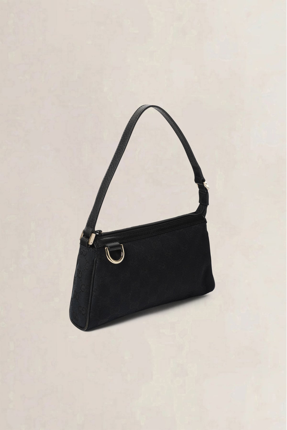 Gucci Black GG Canvas Abbey D-Ring Pochette Shoulder Bag
