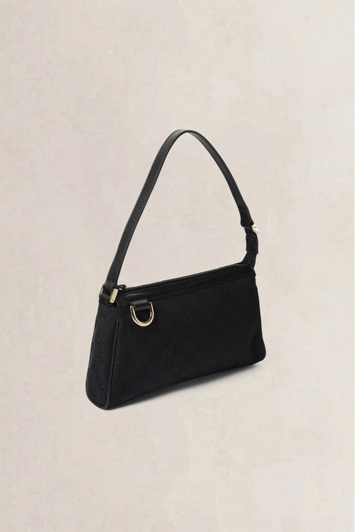 Gucci Black GG Canvas Abbey D-Ring Pochette Shoulder Bag