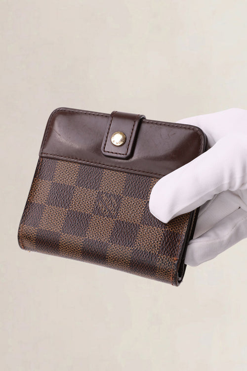 Louis Vuitton Dark Brown Damier Ebene Compact Zip Wallet