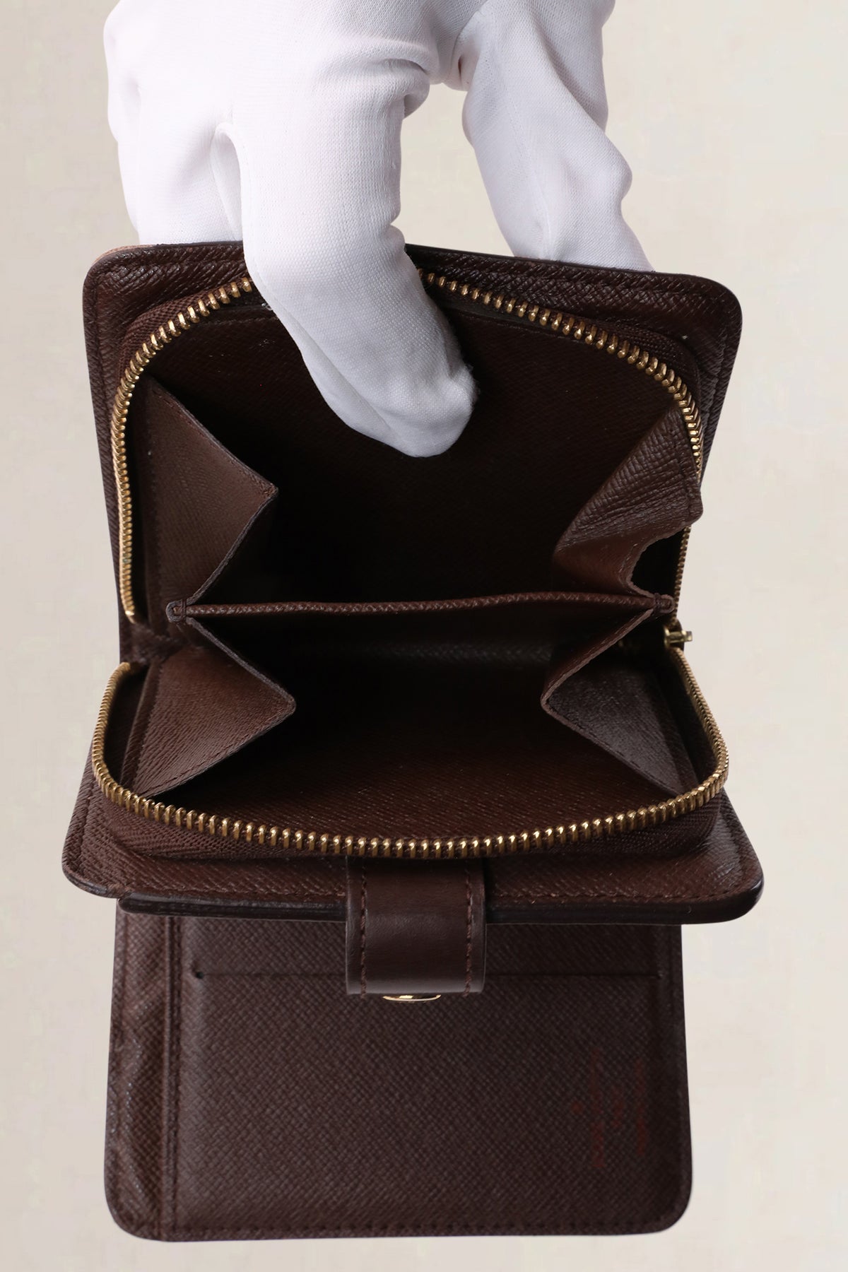 Louis Vuitton Dark Brown Damier Ebene Compact Zip Wallet