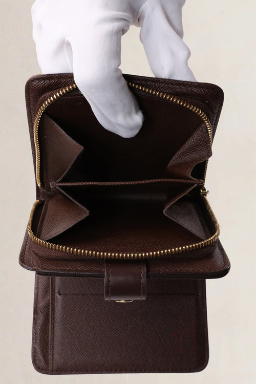 Louis Vuitton Dark Brown Damier Ebene Compact Zip Wallet