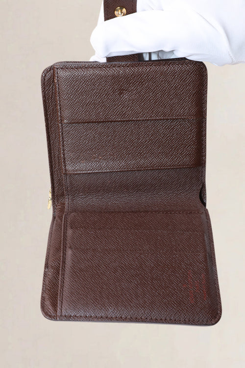 Louis Vuitton Dark Brown Damier Ebene Compact Zip Wallet