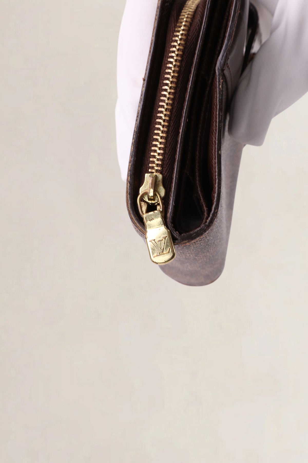 Louis Vuitton Dark Brown Damier Ebene Compact Zip Wallet