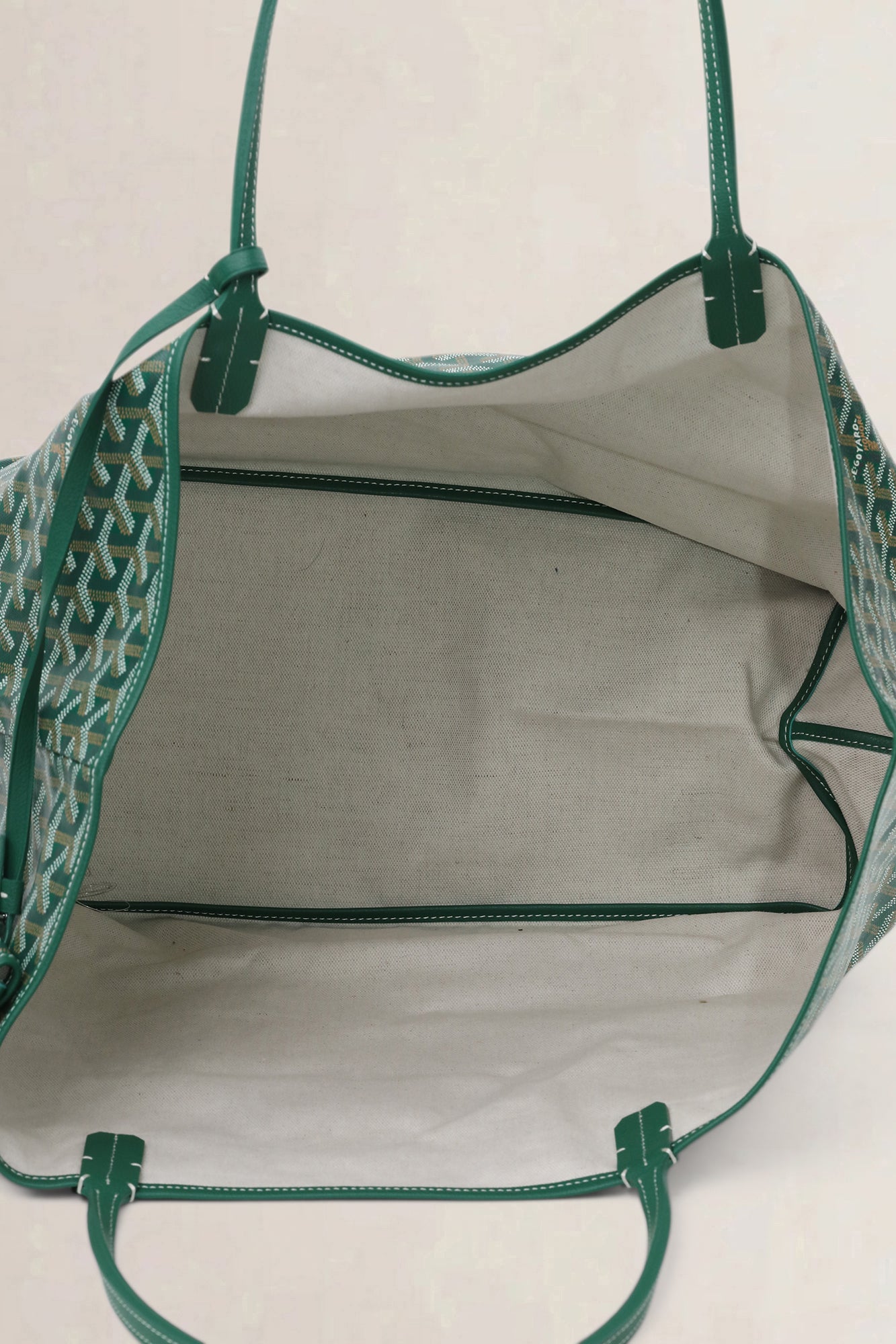 Goyard Green Saint Louis Coated Canvas Shoulder Bag