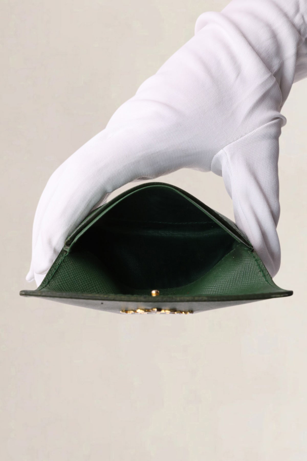 Prada Green Saffiano Leather Wallet Set