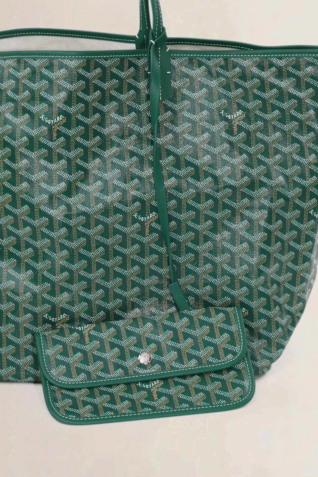 Goyard Green Saint Louis Coated Canvas Shoulder Bag