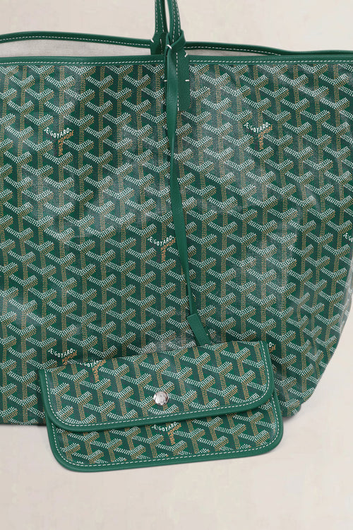 Goyard Green Saint Louis Coated Canvas Shoulder Bag