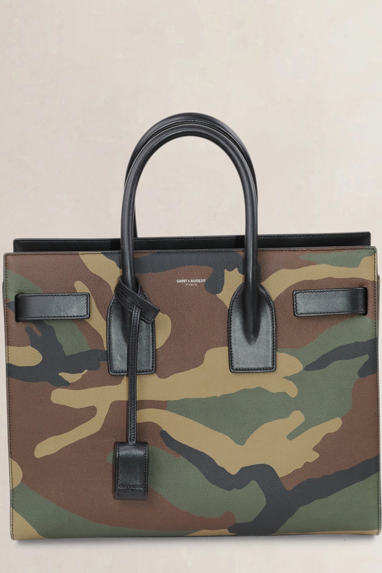 Saint Laurent Camouflage Printed Sac De Jour Small Top Handle Bag