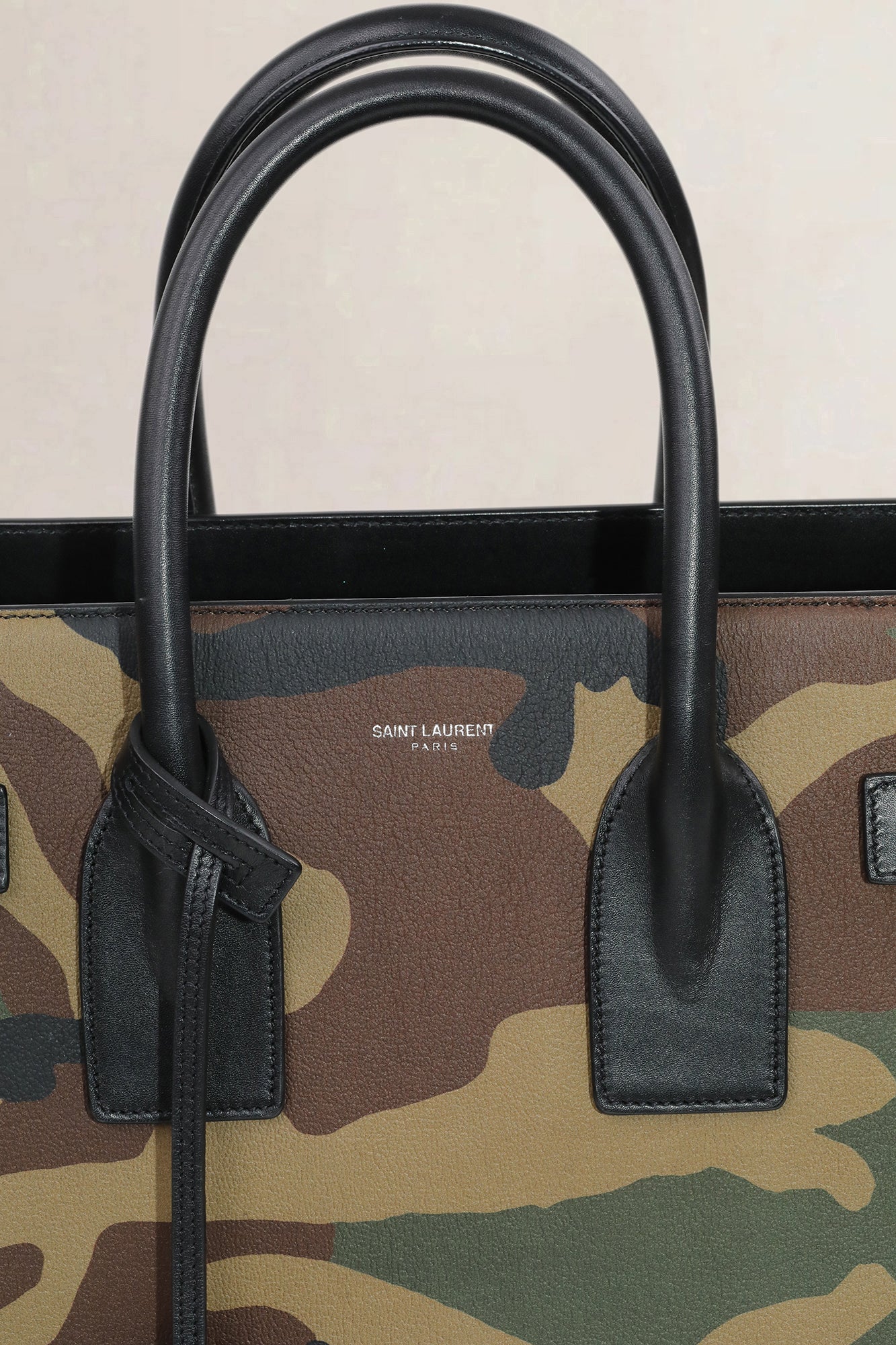 Saint Laurent Camouflage Printed Sac De Jour Small Top Handle Bag