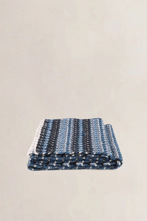 Chanel Blue, Black & White Knit Scarf