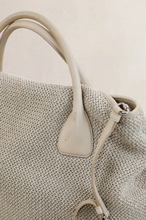 Jil Sander Taupe Woven Crossbody Bag