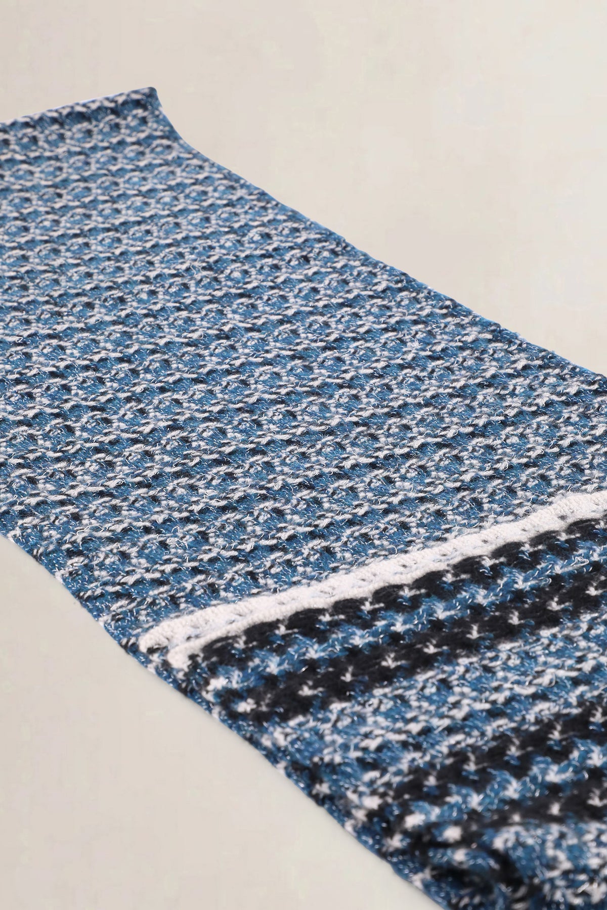 Chanel Blue, Black & White Knit Scarf