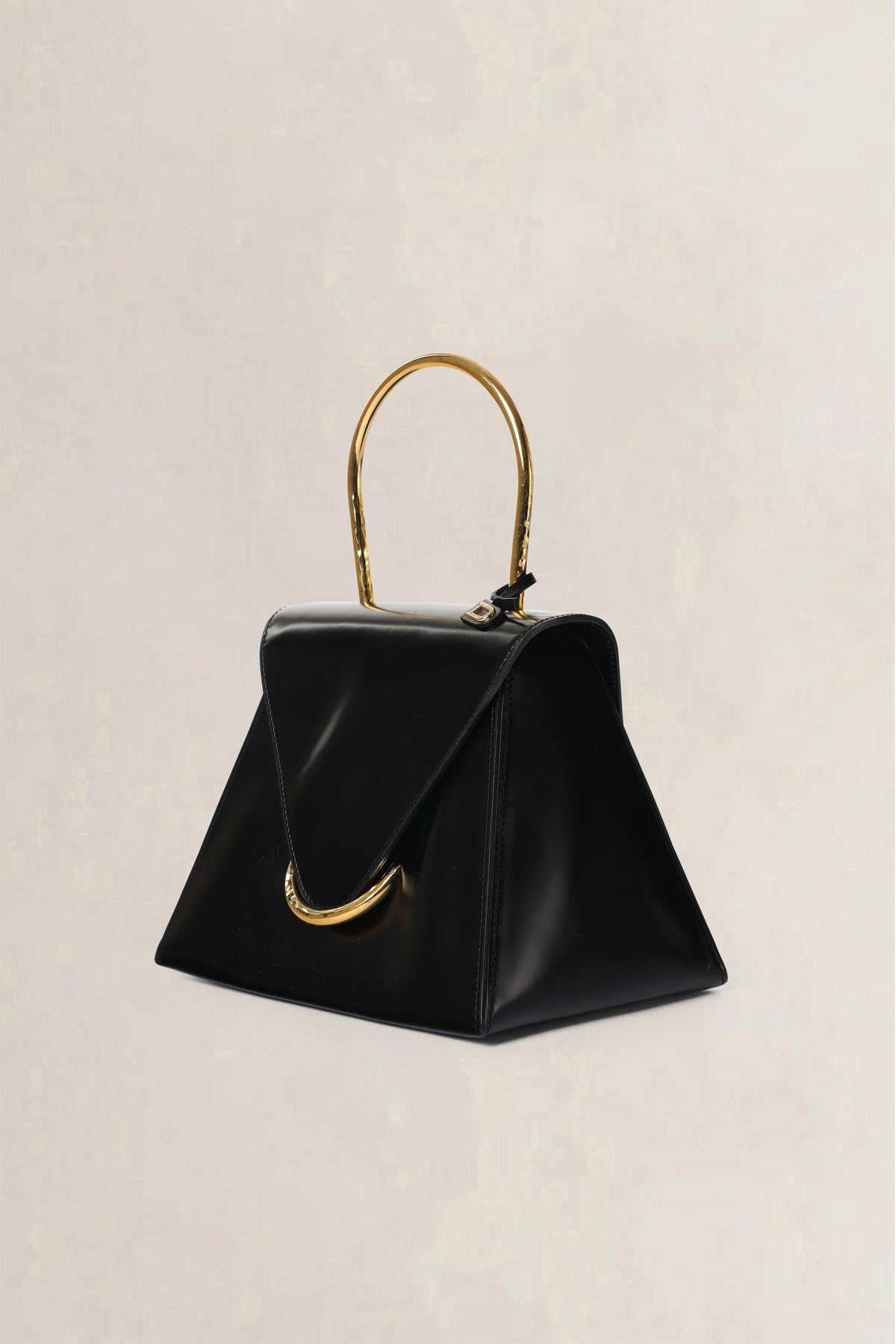 Delvaux Black Ut Patent Top Handle Bag
