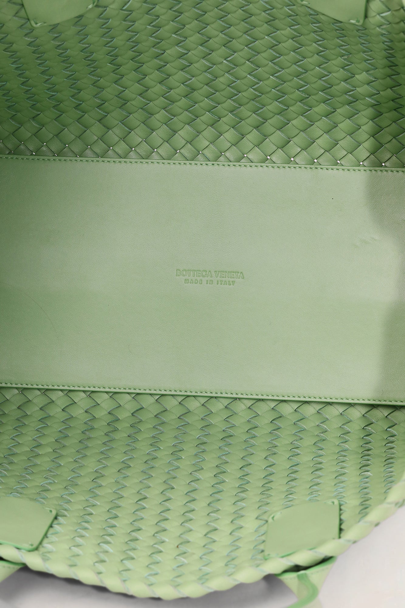 Bottega Veneta Pistacchio Green Intrecciato Leather Cabat Shoulder Bag