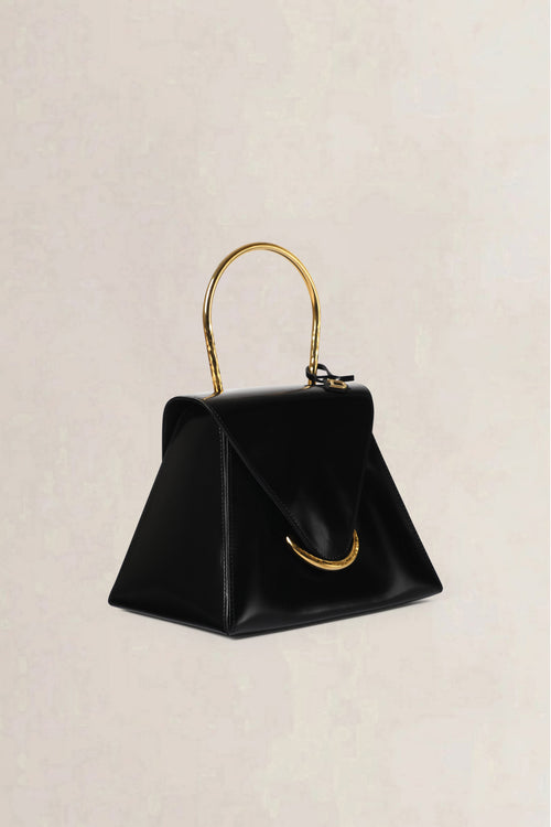 Delvaux Black Ut Patent Top Handle Bag