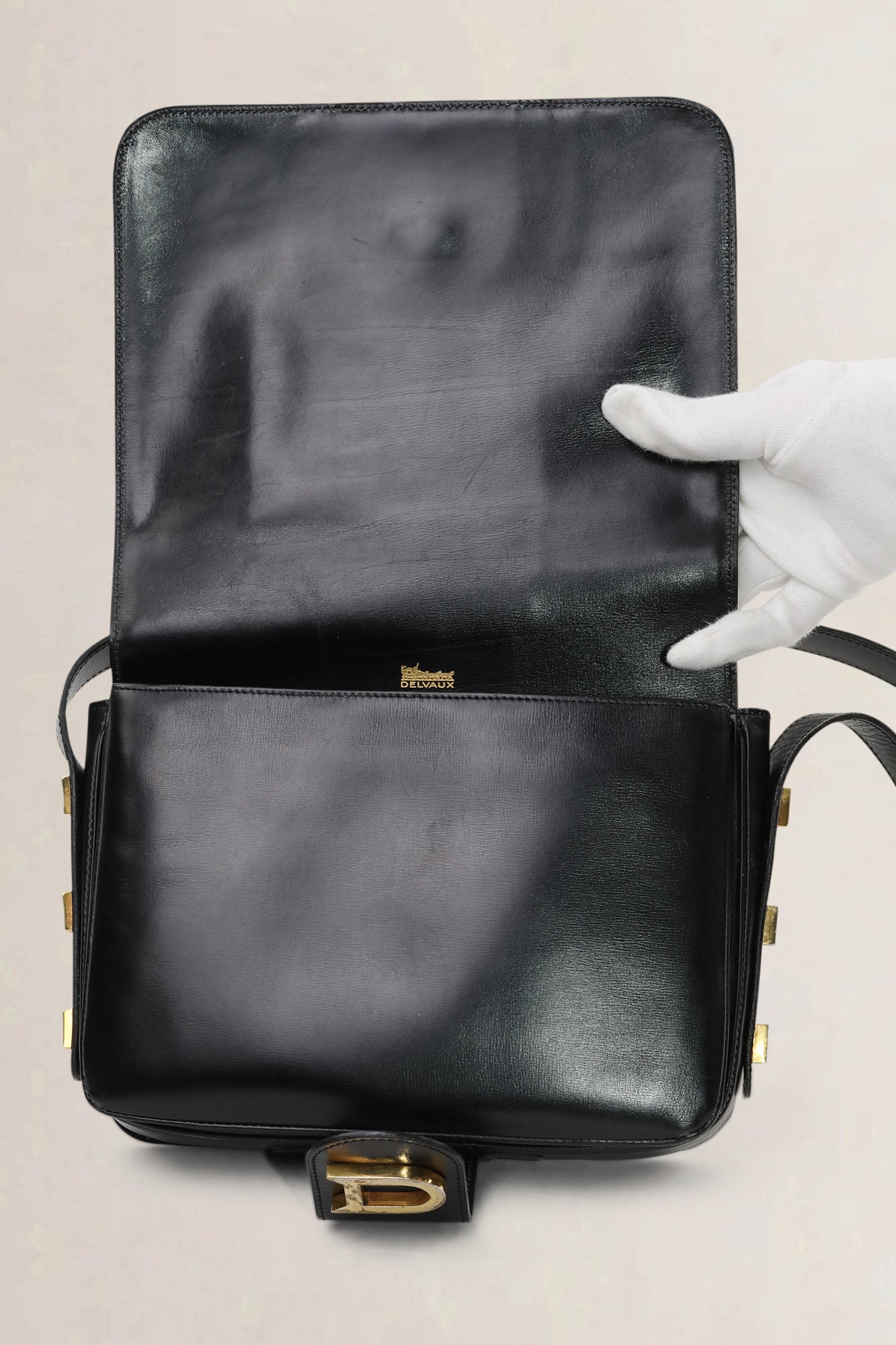 Delvaux Black Leather Shoulder Bag