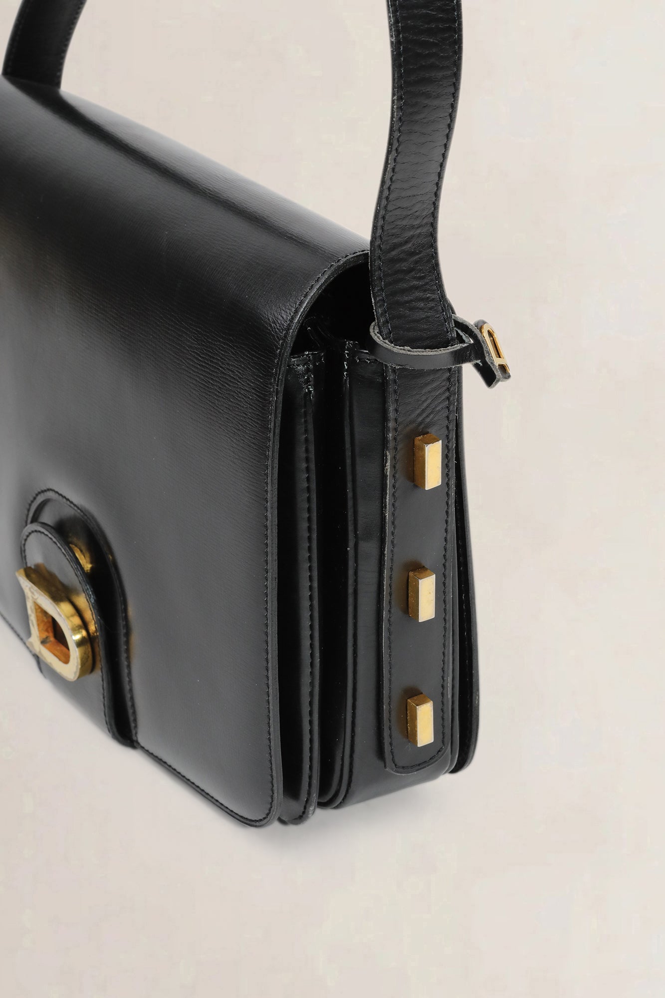 Delvaux Black Leather Shoulder Bag
