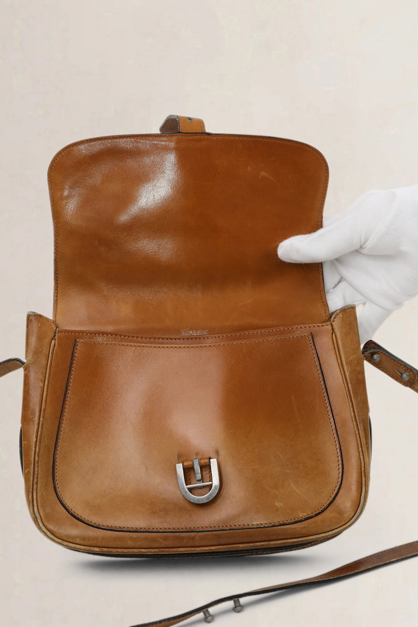 Delvaux Vintage Cognac Crossbody Bag