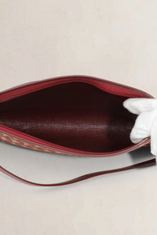 Christian Dior Burgundy Monogram Shoulder Bag