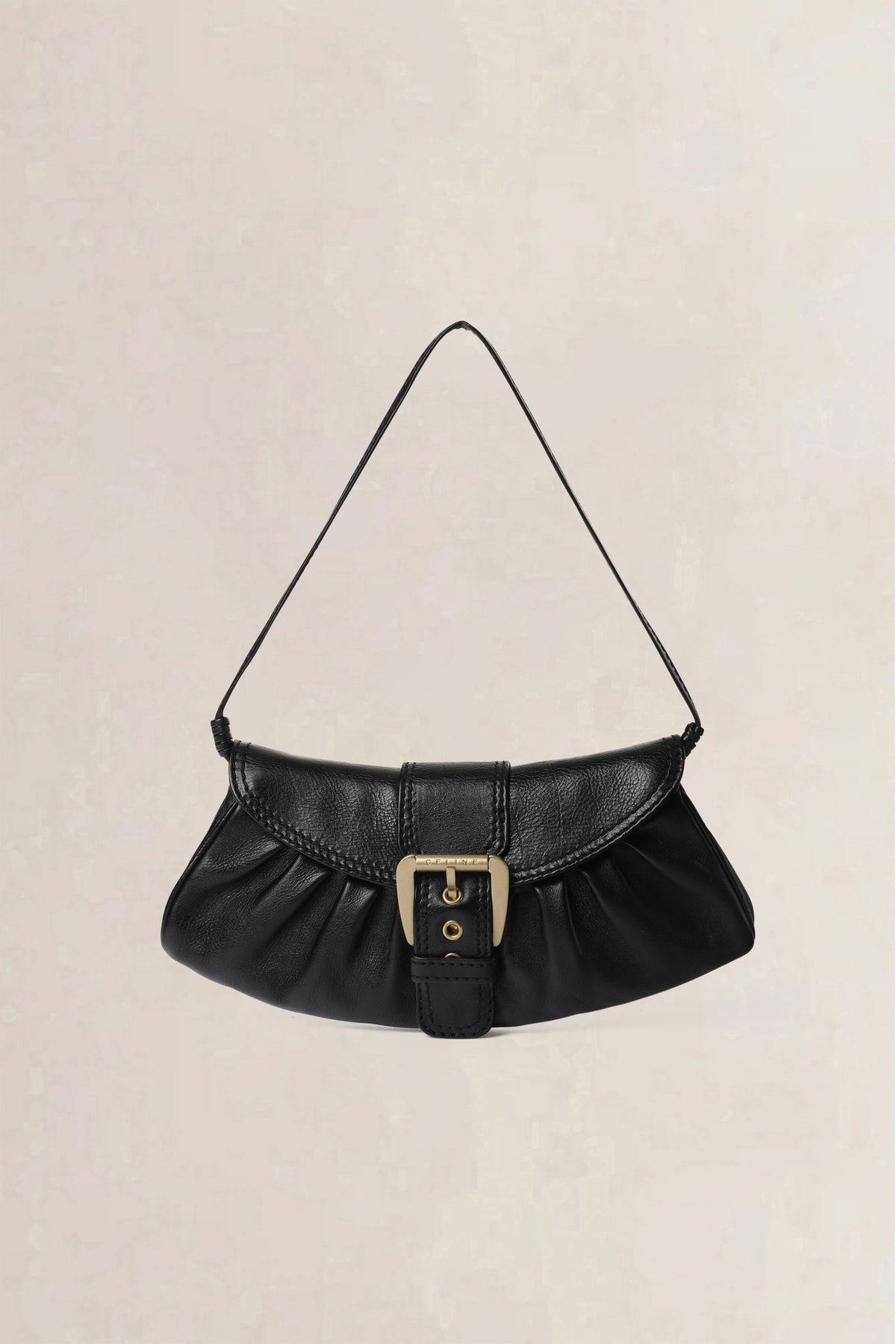 Celine Black Buckle Flap Baguette Small — preloved