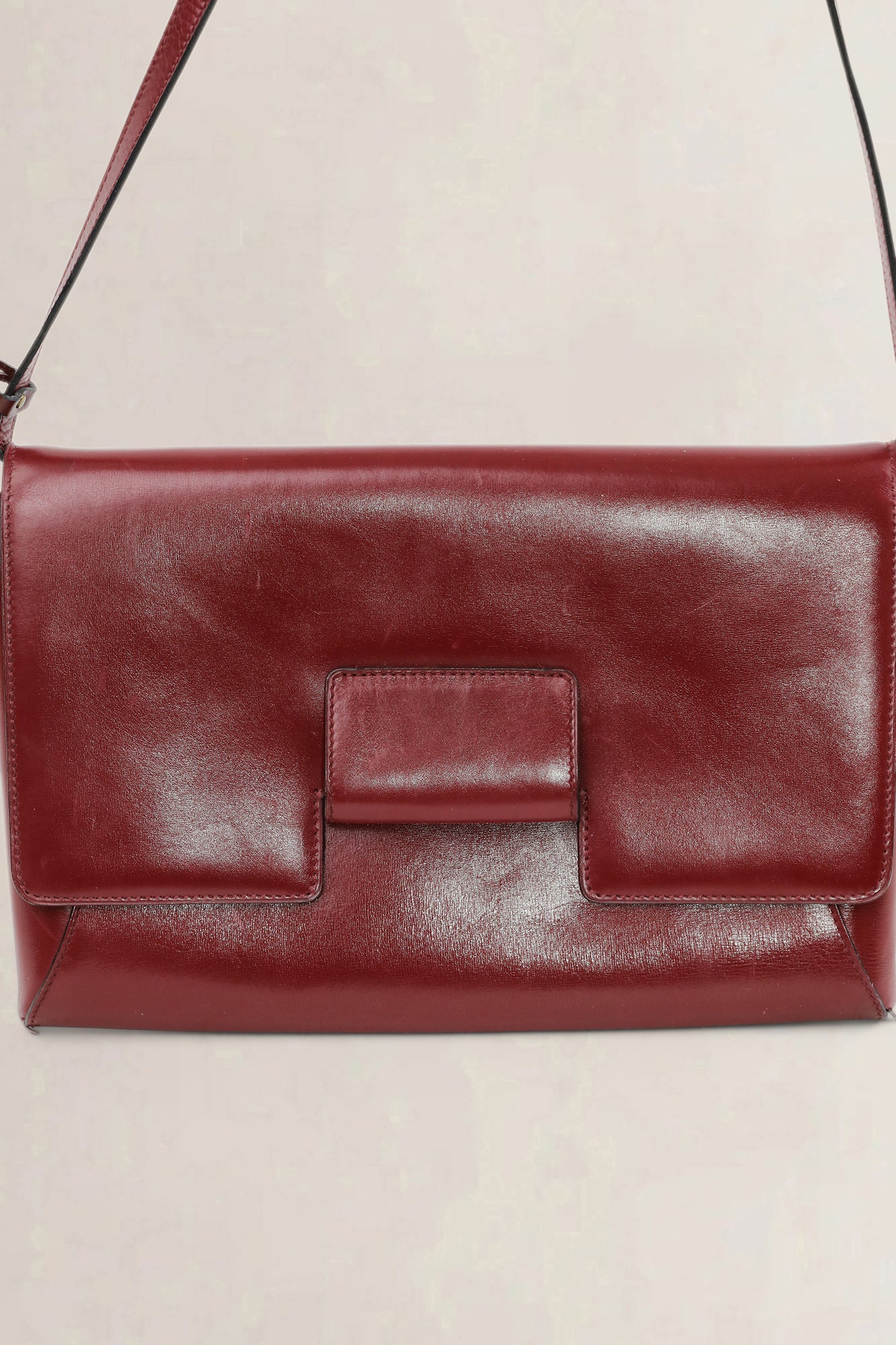 Delvaux Burgundy Leather Shoulder Bag