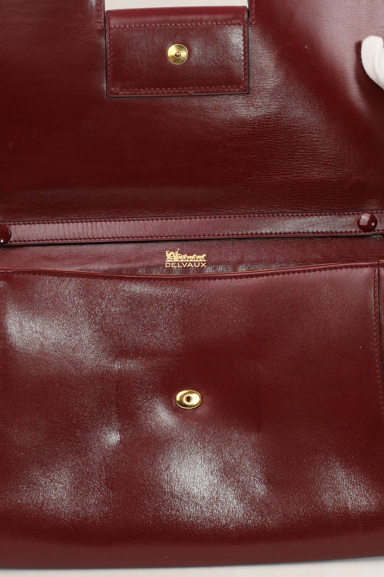 Delvaux Burgundy Leather Shoulder Bag