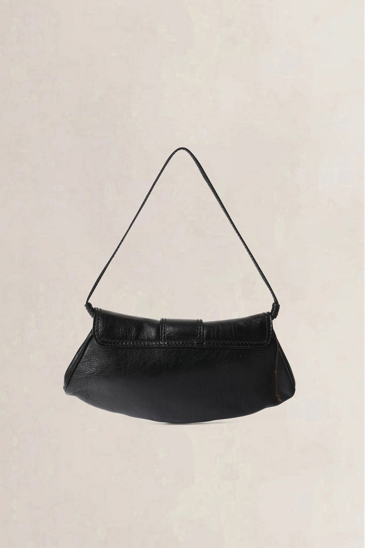 Celine Black Buckle Flap Baguette Small Shoulder Bag