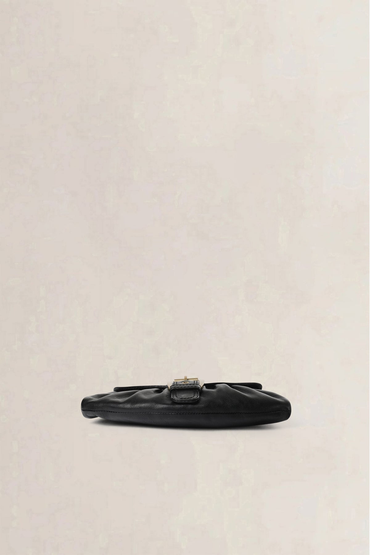 Celine Black Buckle Flap Baguette Small Shoulder Bag