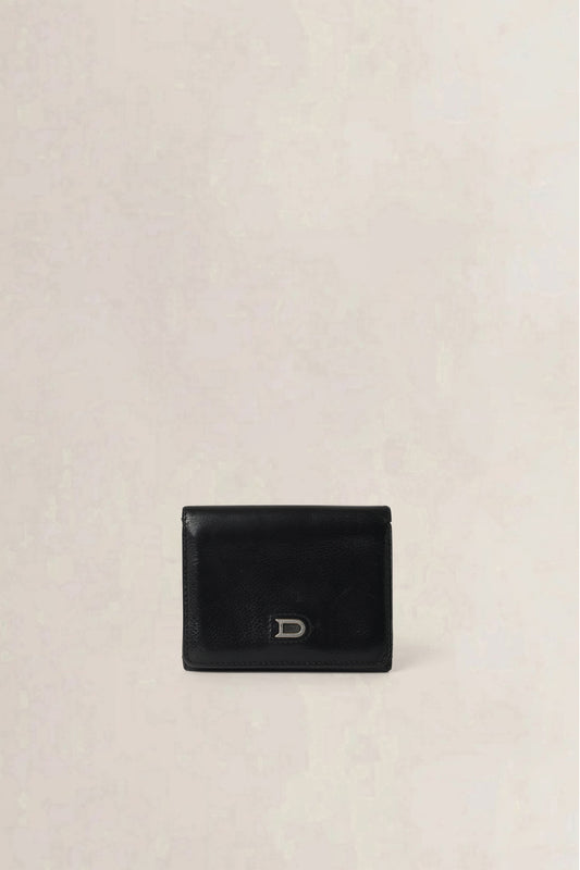 Delvaux Black Trifold Card Holder — preloved