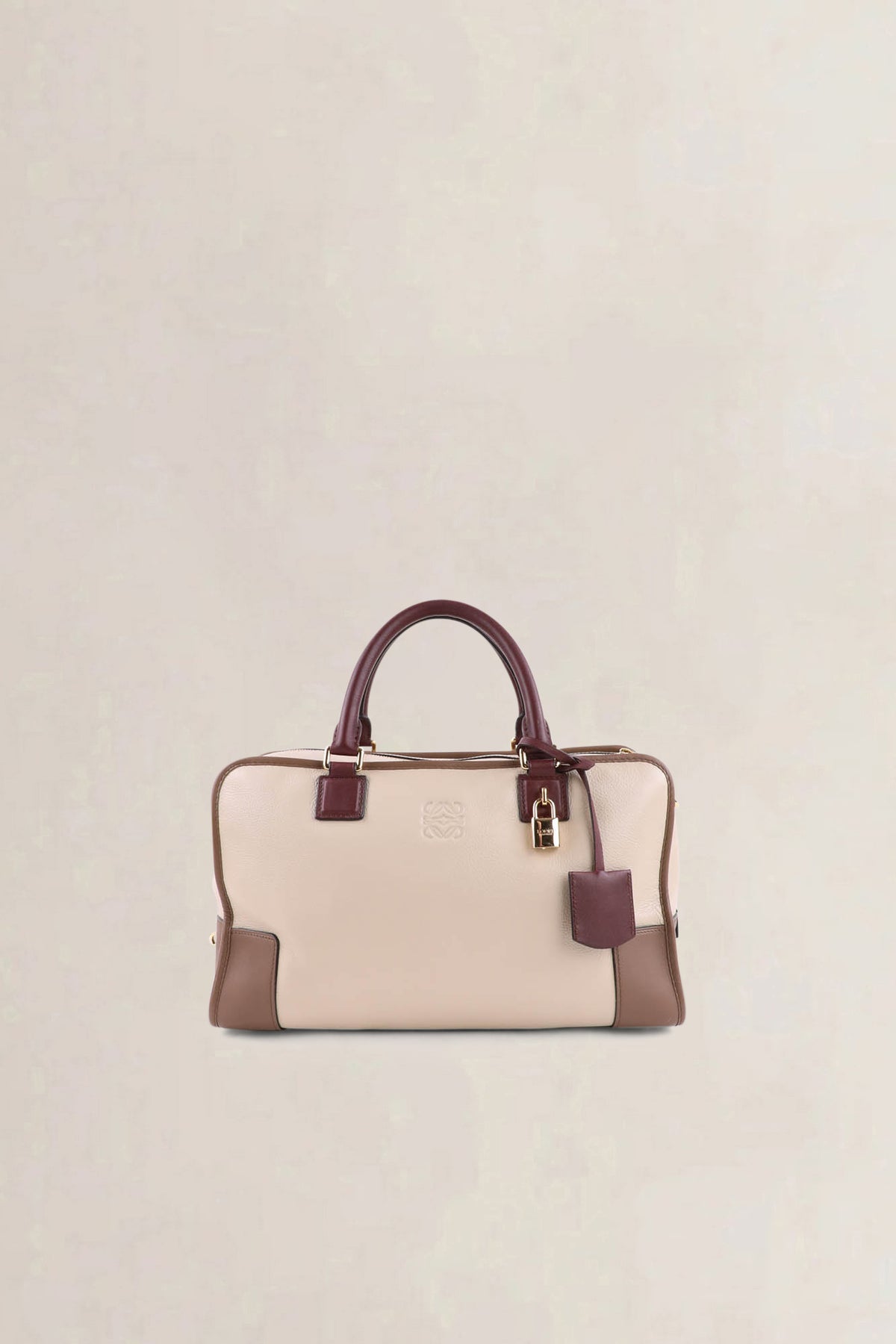 Loewe Beige Burgundy Amazona 36 Top Handle Bag