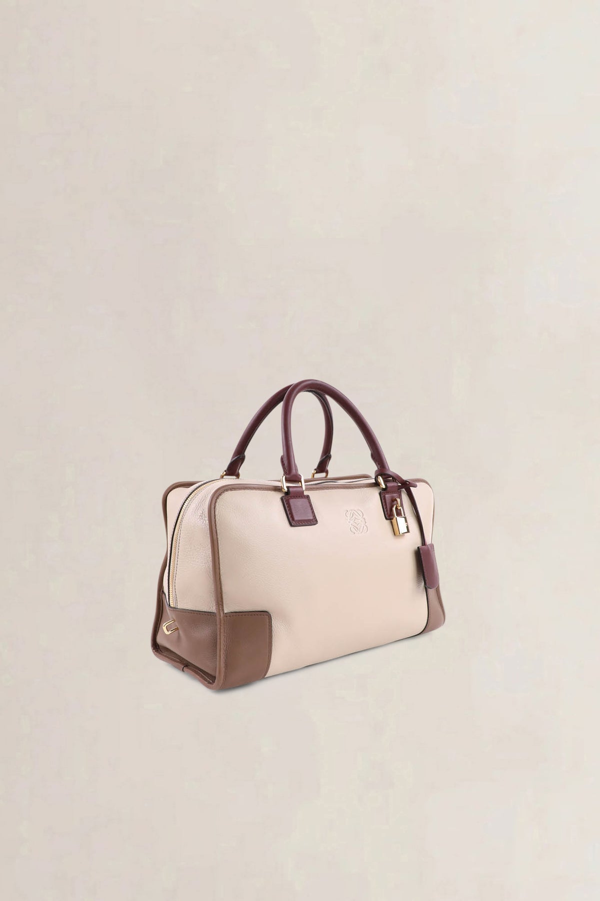 Loewe Beige Burgundy Amazona 36 Top Handle Bag