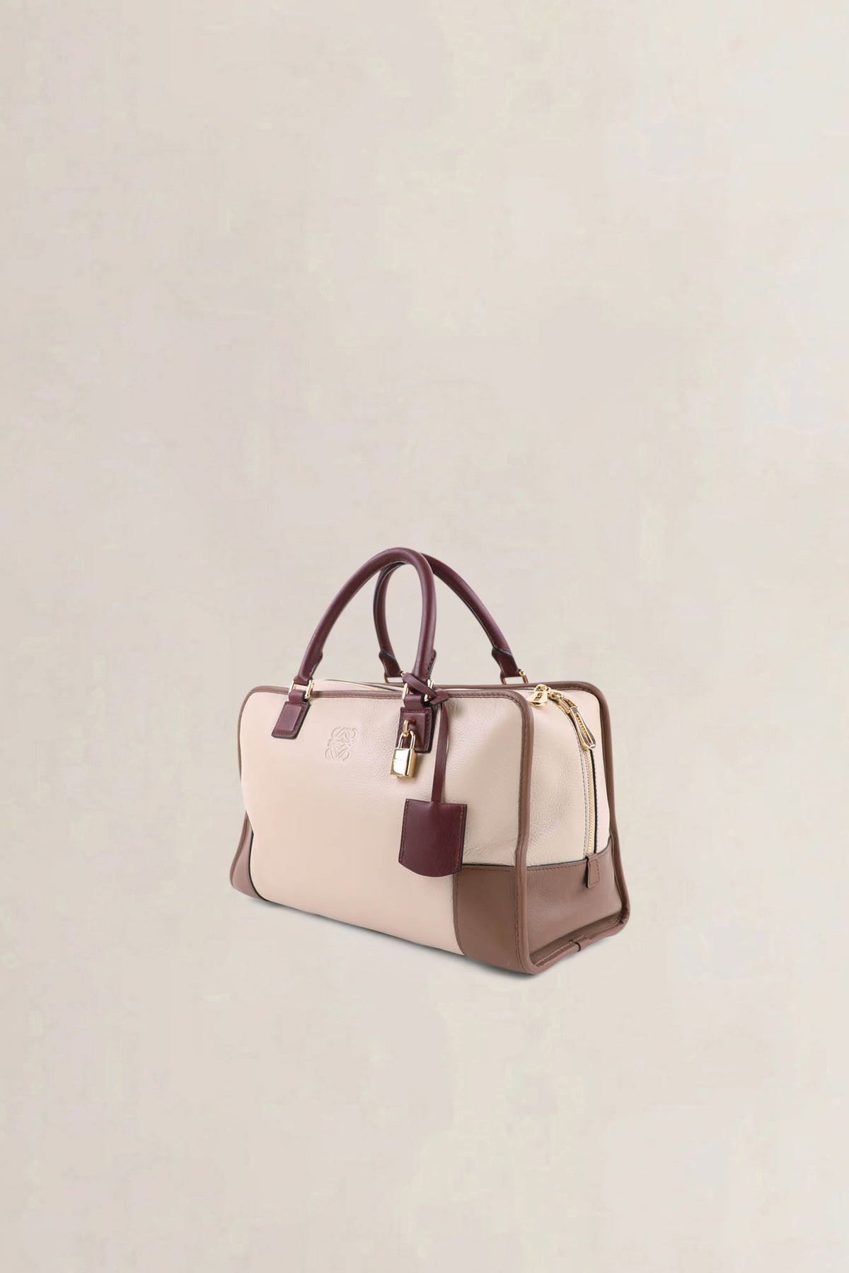 Loewe Beige Burgundy Amazona 36 Top Handle Bag