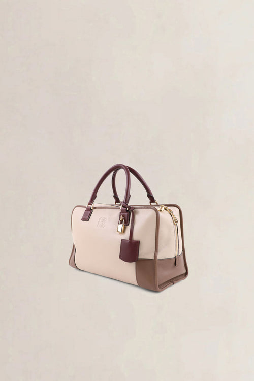 Loewe Beige Burgundy Amazona 36 Top Handle Bag