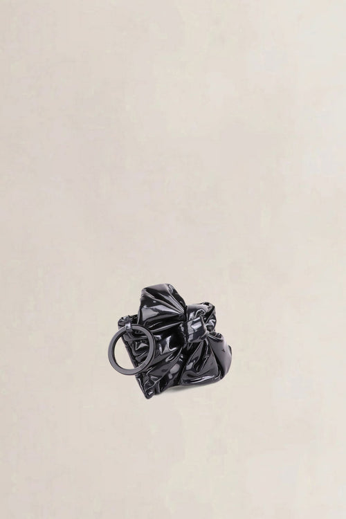 Sonia Rykiel Black Patent Leather Bow Clutch