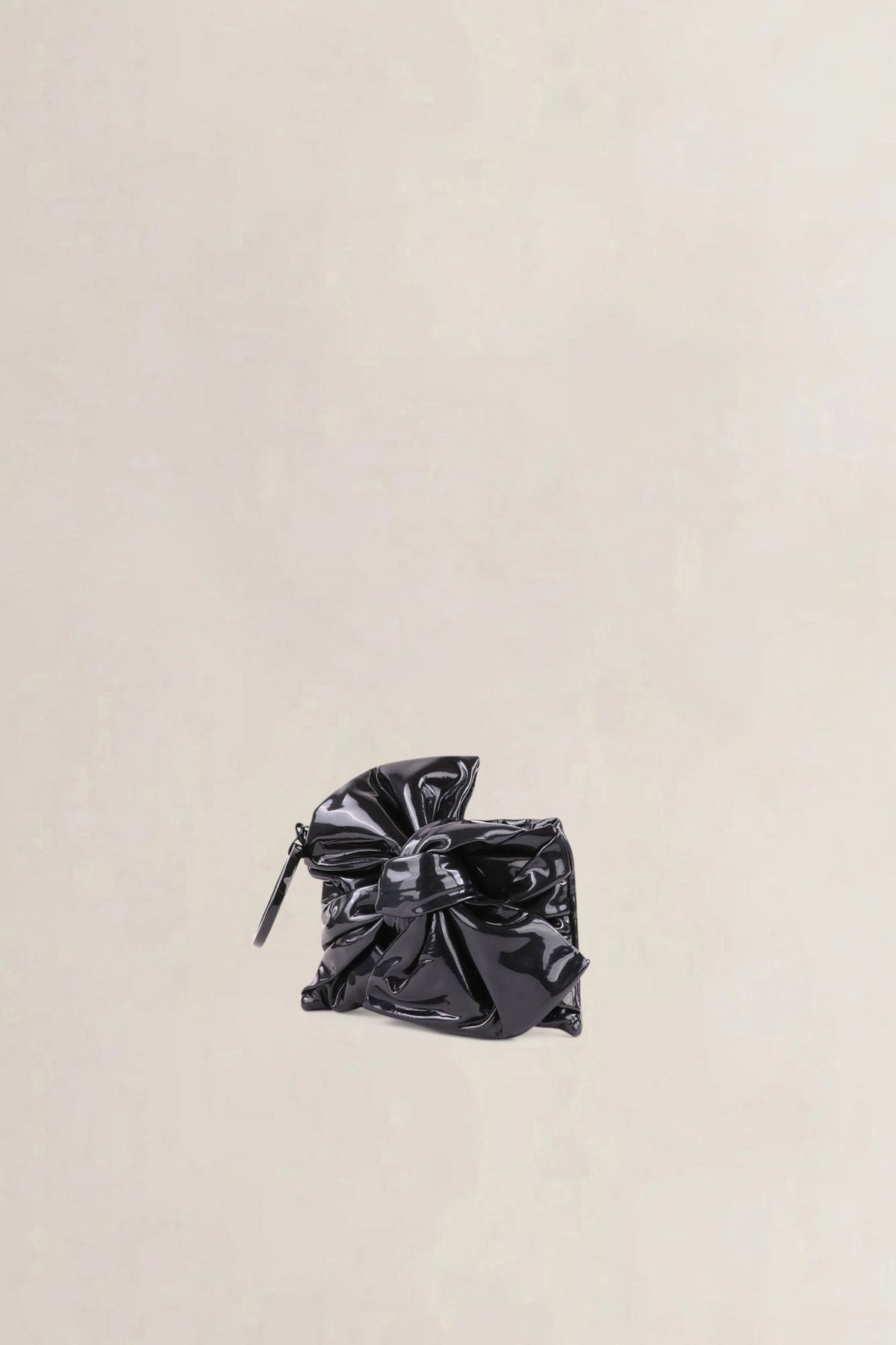 Sonia Rykiel Black Patent Leather Bow Clutch