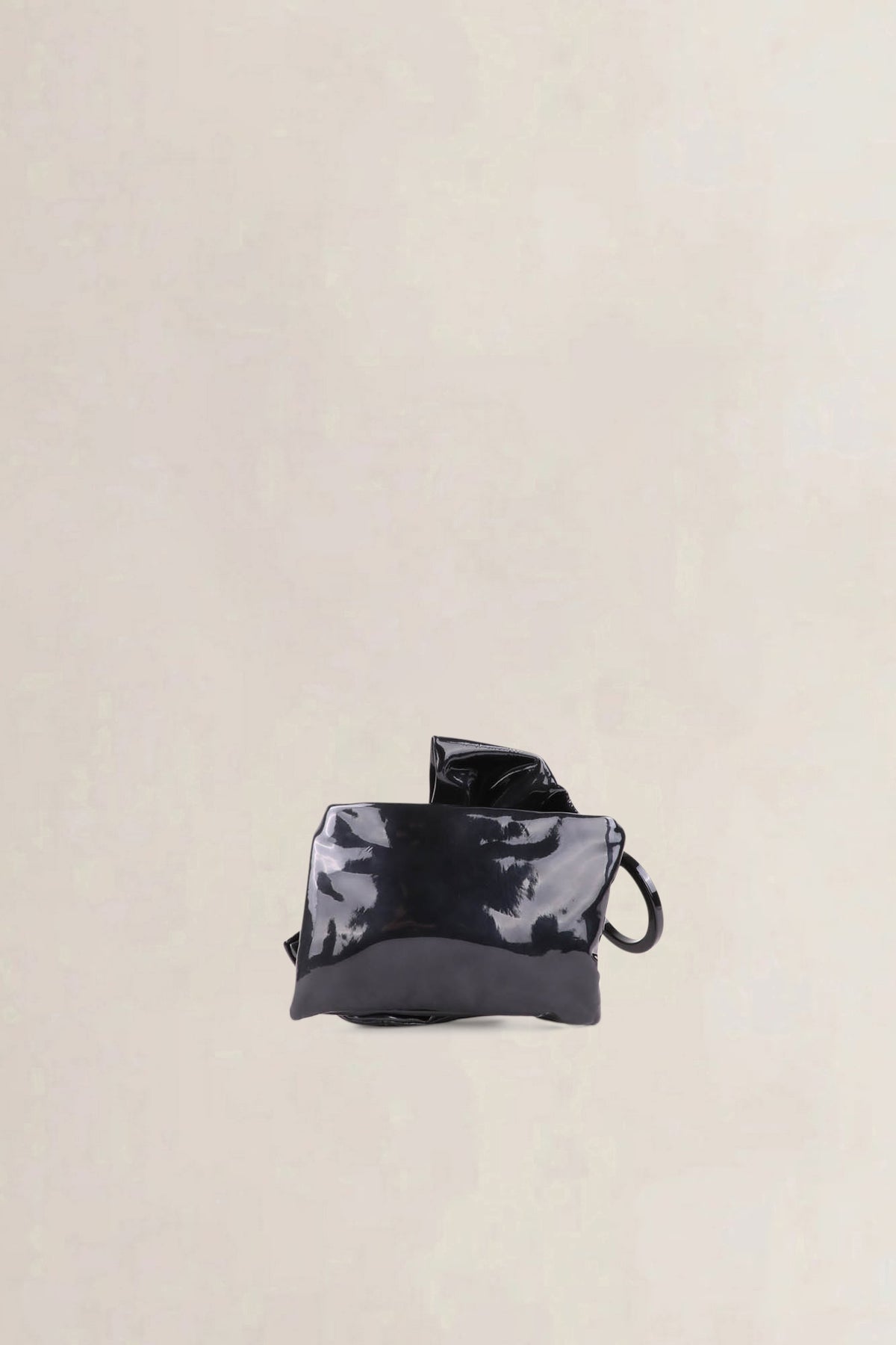 Sonia Rykiel Black Patent Leather Bow Clutch